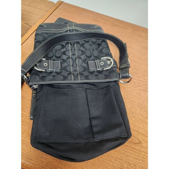 Coach Classic Signature Monogram Purse Handbag FO5M-3577 Black Jacquard canvas a - Picture 14 of 14